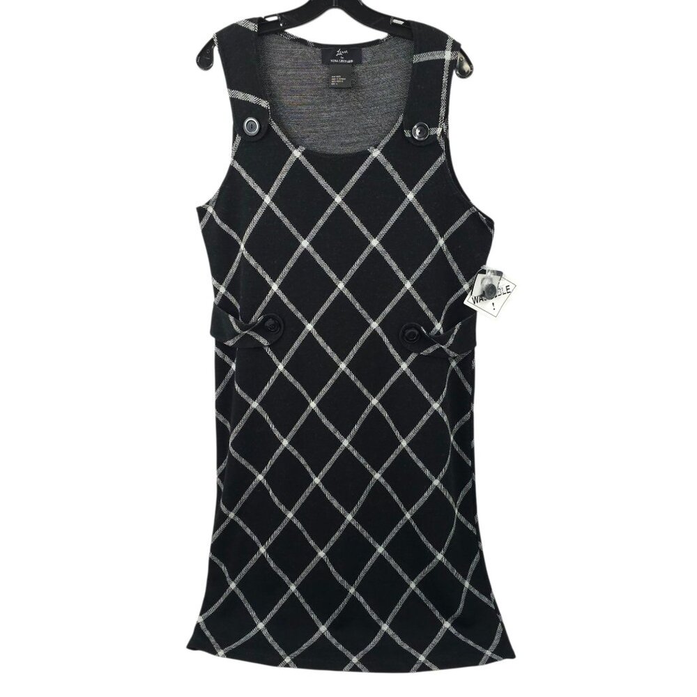 Lemmie for Nina Leonard Jumper Dress Womens L Geometric Sleeveless Pullover NWT